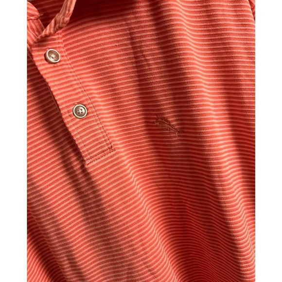Tommy Bahama Striped Orange Long Sleeve Polo Modal Blend Size XXL Men’s - Picture 6 of 9